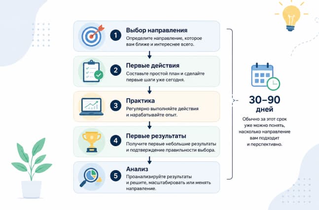 Пошаговый выбор одного направления для заработка в интернете